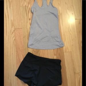 Lululemon bundle of fitted tanks and shorts